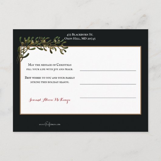 vader kerstcadeaus aan kind briefkaart (Achterkant)