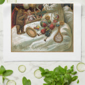 vader kerstcadeaus aan kind theedoek (Gevouwen)