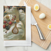 vader kerstcadeaus aan kind theedoek (Quarter Fold)