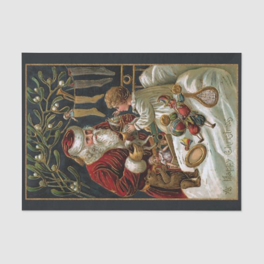  vader kerstcadeaus aan kind tissuepapier (Voorkant)