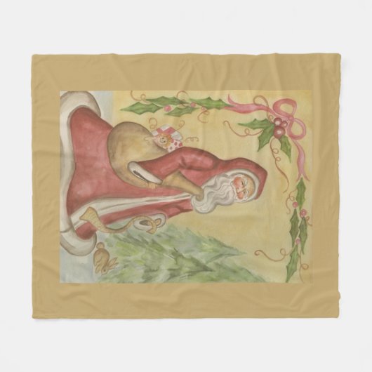 vader kerstdeken cadeau fleece deken (Voorkant (Horizontaal))