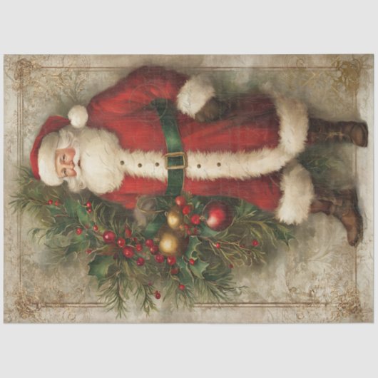  Vader Kerstman Elegante Decoupage Tissuepapier (Voorkant)