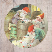  Vader Kerstman Elf Geschenken Ronde Sticker