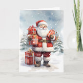 Vader Kerstman Sinterklaas met Cadeaus Winter Kaart (Voorkant)