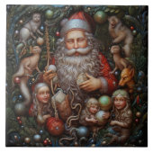 Vader Kerstman Sinterklaas Spaans Teracota Tegeltje (Voorkant)