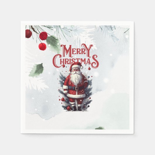  vader Kerstman Vakantie Servet (Voorkant)