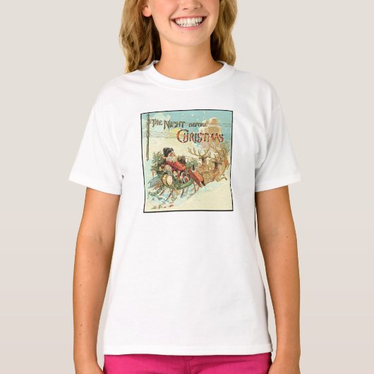 Vader Kerstmeisjes Vintage Sinterklaas T-shirt (Voorkant)