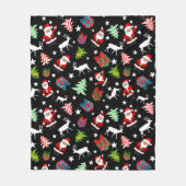 Vader Kerstmis en rendieren Patterned Fleece Deken (Voorkant)