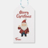 Vader Kerstmis Gnome Merry Christmas Gift Label Cadeaulabel (Voorkant)