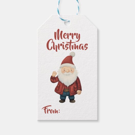 Vader Kerstmis Gnome Merry Christmas Gift Label Cadeaulabel (Voorkant)