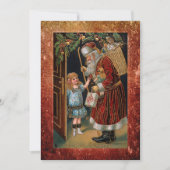  Vader Kerstmis in Antiek Lijst Feestdagenkaart (Voorkant)