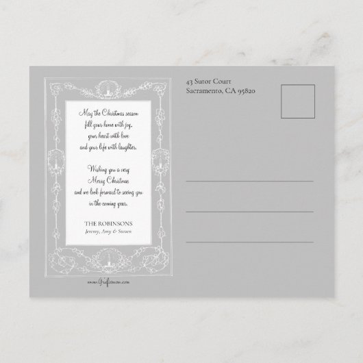 Vader Kerstmis in Winterbos met Engel Briefkaart (Achterkant)