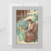 Vader Kerstmis in Winterbos met Engel Feestdagenkaart (Voorkant)