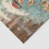 Vader Kerstmis in Winterbos met Engel Tissuepapier (Detail)