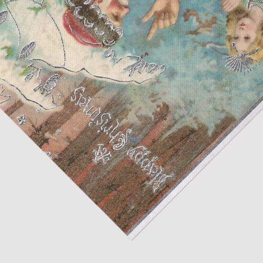 Vader Kerstmis in Winterbos met Engel Tissuepapier (Detail)