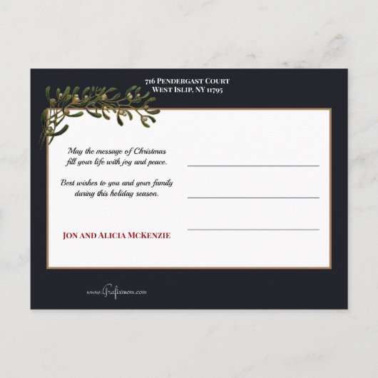 Vader Kerstmis met Dansende Kinderen & Mistletoe Briefkaart (Achterkant)