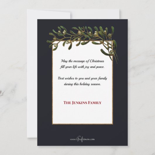 Vader Kerstmis met Dansende Kinderen & Mistletoe Feestdagenkaart (Achterkant)