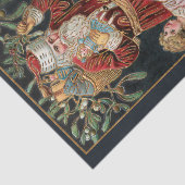 Vader Kerstmis met Dansende Kinderen & Mistletoe Tissuepapier (Detail)