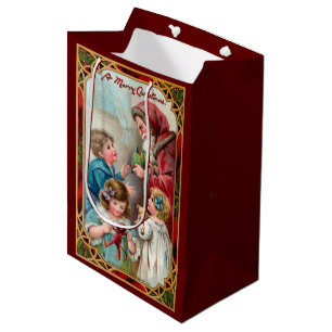 Vader Kerstmis met kinderen Medium Cadeauzakje