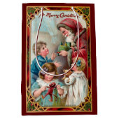 Vader Kerstmis met kinderen Medium Cadeauzakje (Voorkant)