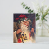 Vader Kerstmis met lantaarn Feestdagenkaart (Staand voorkant)