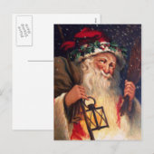 Vader Kerstmis met lantaarn Feestdagenkaart (Voorkant / Achterkant)
