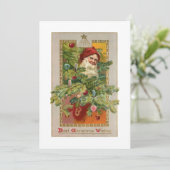 Vader Kerstmis met Versierde Boom & Ster Feestdagenkaart (Staand voorkant)