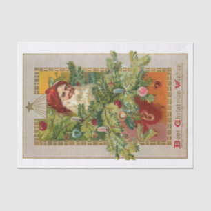 Vader Kerstmis met Versierde Boom & Ster Tissuepapier