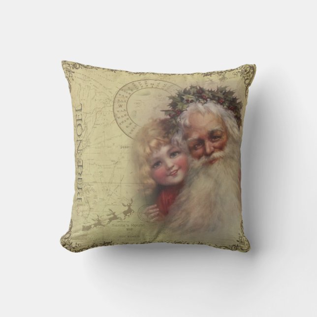 Vader Kerstmis Pere Noel Santa Pillow Kussen (Voorkant)