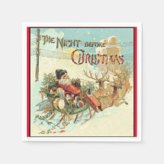 Vader Kerstmis Vintage Sinterklaas Servet (Voorkant)