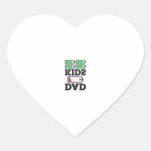 Vader Kinderen Batterij Grappig Vintage Vector T-s Hart Sticker