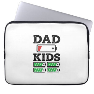 Vader Kinderen Batterij Grappig Vintage Vector T-s Laptop Sleeve