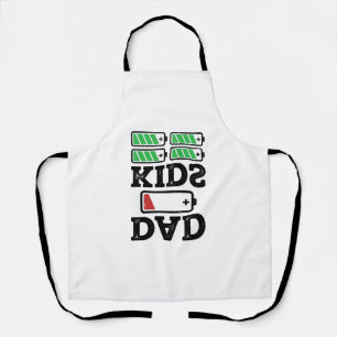Vader Kinderen Batterij Grappig Vintage Vector T-s Schort