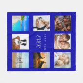 Vader koningsblauw fotocollage fleece deken (Voorkant (Horizontaal))