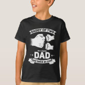 Vader kwadraat Vaderdag Vader van twee coole papa T-shirt (Voorkant)
