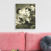 Vader leest zoon voor canvas afdruk (Insitu (Woonkamer))