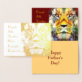 Vader Leeuw Wilde Dieren Kunst Vader Acroniem Vade Folie Kaarten