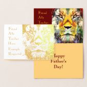 Vader Leeuw Wilde Dieren Kunst Vader Acroniem Vade Folie Kaarten (Display)