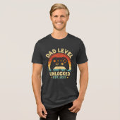 Vader Level Ontgrendeld 2026 Voor Vader Video Game Tri-Blend Shirt (Voorkant volledig)