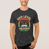 Vader Level Ontgrendeld 2026 Voor Vader Video Game Tri-Blend Shirt (Voorkant)