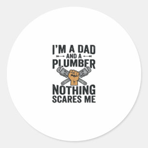 Vader Loodgieter Niets Maakt Me Bang Vintage Shirt Ronde Sticker