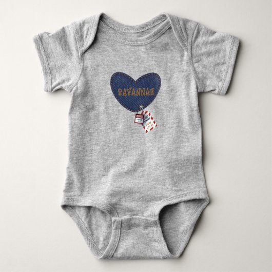 Vader LOTO Jean Heart Patch Romper (Voorkant)