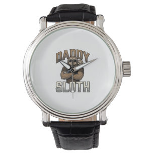 Vader Luiaard Grappige Familie Vintage Gravure Shi Horloge