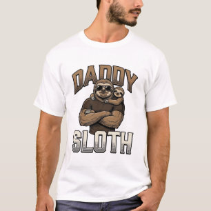 Vader Luiaard Grappige Familie Vintage Gravure Shi T-shirt