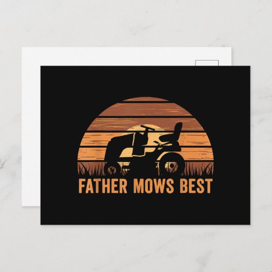 Vader maait beste gazon zorg vader maaien tuinman  feestdagenkaart (Voorkant / Achterkant)