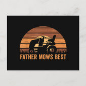 Vader maait beste gazon zorg vader maaien tuinman feestdagenkaart (Voorkant)