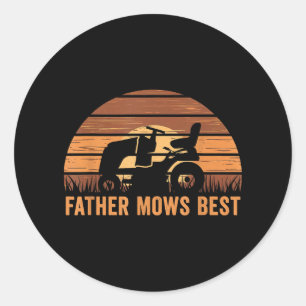 Vader maait beste gazon zorg vader maaien tuinman ronde sticker