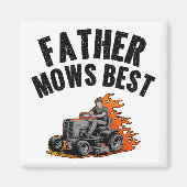 Vader maait beste grappige vader vuur vlam grasmaa magneet (Voorkant)