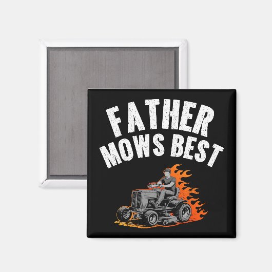 Vader maait beste grappige vader vuur vlam grasmaa magneet (Voorkant / Achterkant)