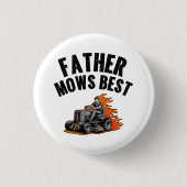 Vader maait beste grappige vader vuur vlam grasmaa ronde button 3,2 cm (Voorkant)